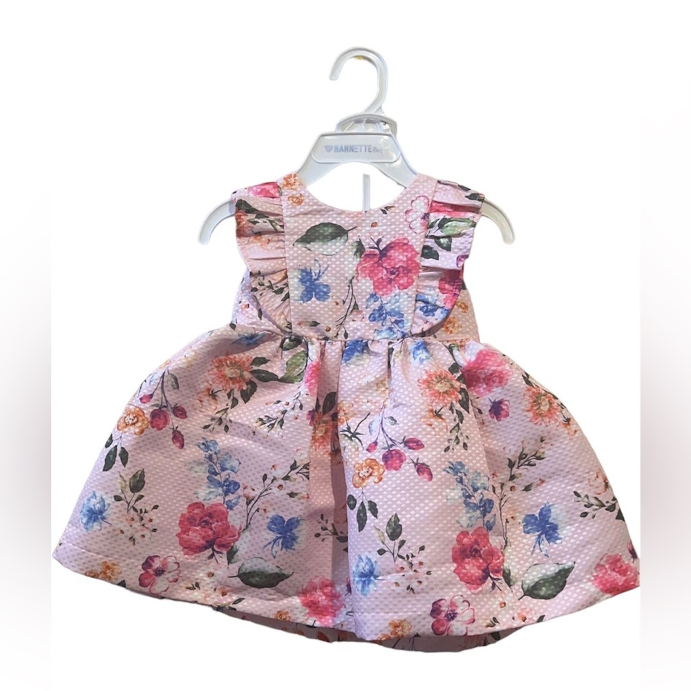 Nannette Baby| Kids (12 mo) Pink Floral Dress